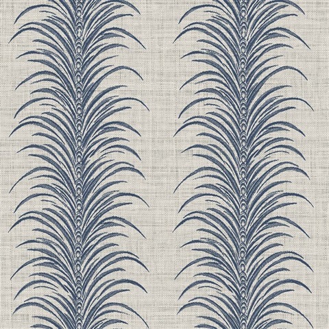 Aruna True Blue Vertical Stripe Wallpaper