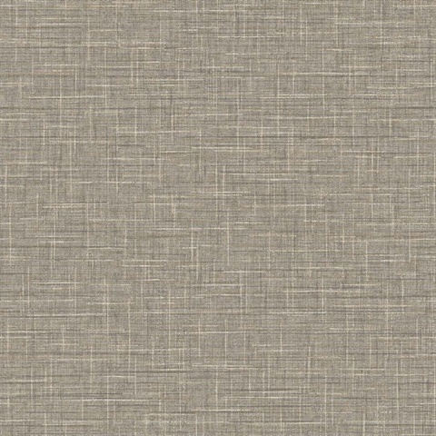 Ash Brown Grasmere Crosshatch Tweed Weave Wallpaper