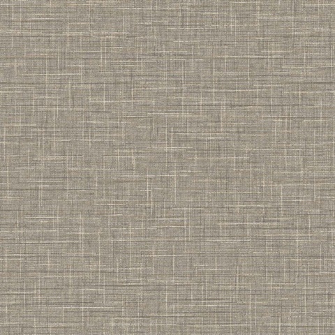 Ash Brown Grasmere Crosshatch Tweed Weave Wallpaper