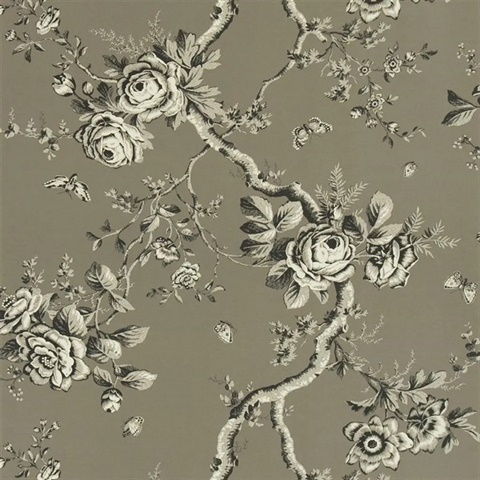 Ashfield Floral Gun Metal Ralph Lauren Wallpaper