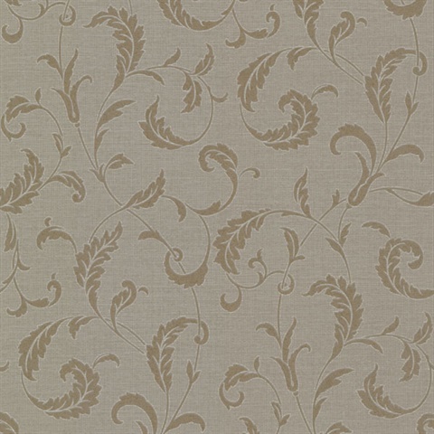 495-69011 | Ashton Brass Scrolls Wallpaper | Wallpaper Boulevard