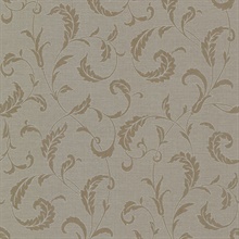 Ashton Brass Scrolls Wallpaper