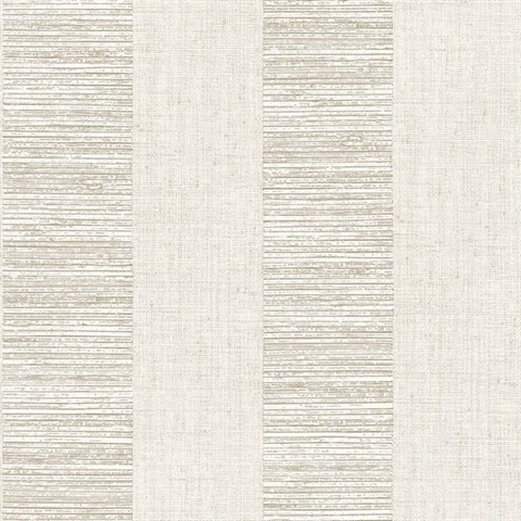 Asian Pear Weathered Weave and Wood Stripe Wallpaper