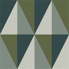 Aspect Green Geometric Faux Grasscloth Wallpaper