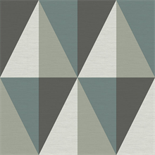 Aspect Teal Geometric Faux Grasscloth Wallpaper