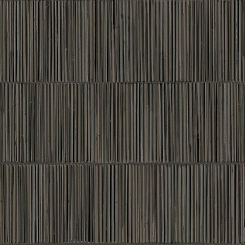 Aspen Charcoal Natural Stripe Wallpaper