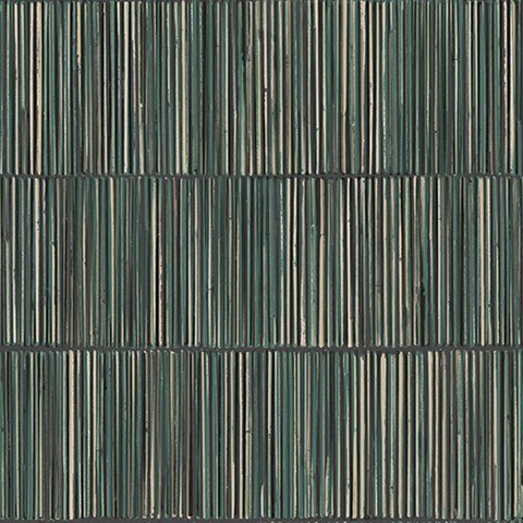 Aspen Dark Green Natural Stripe Wallpaper