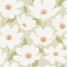Astera Neutral Floral Wallpaper