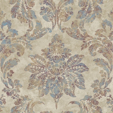 Astor Burgundy Damask