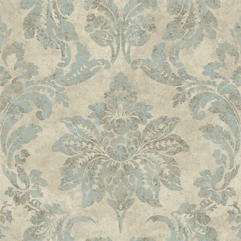 Astor Turquoise Damask