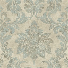 Astor Turquoise Damask