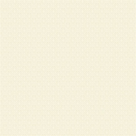 Athena Cream Scalloped Botanical Wallpaper