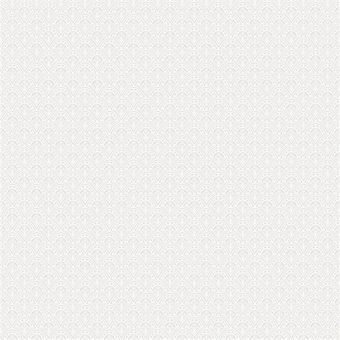 Athena Light Grey Scalloped Botanical Wallpaper