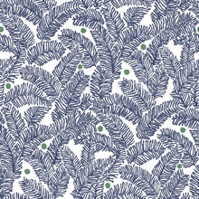 Athina Navy Blue Fern Leaf Wallpaper