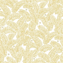 Athina Yellow Fern Leaf Wallpaper