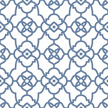 Atrium Blue Trellis Wallpaper