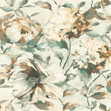 Attia Light Blue Large Painterly Floral Wallpaper