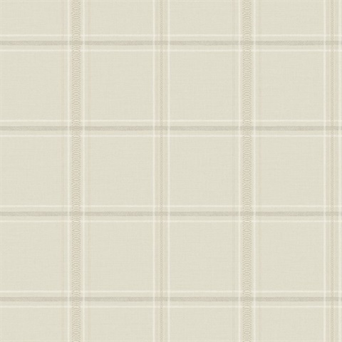 Auberge Ivory Plaid Wallpaper