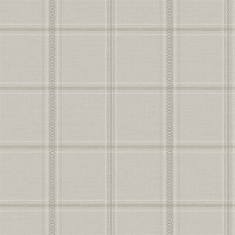 Auberge Taupe Plaid Wallpaper