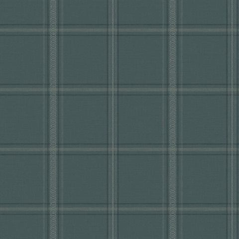Auberge Teal Plaid Wallpaper