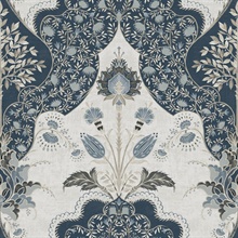 Auden Dark Blue Floral Grandeur Wallpaper