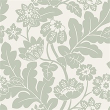 Augusta Silver Large Flock Floral Damask Wallpaper