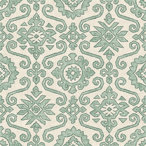 Augustine Mineral Green Peel and Stick Wallpaper