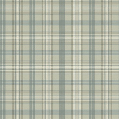 Austin Sage Green Plaid Wallpaper