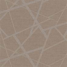 Avatar Brown Abstract Geometric Linen Wallpaper