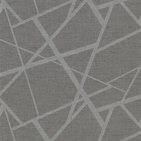 Avatar Pewter Abstract Geometric Linen Wallpaper