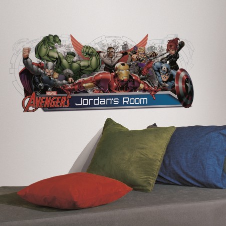 Avengers Assemble Headboard Giant Wall Decal with Alphabet