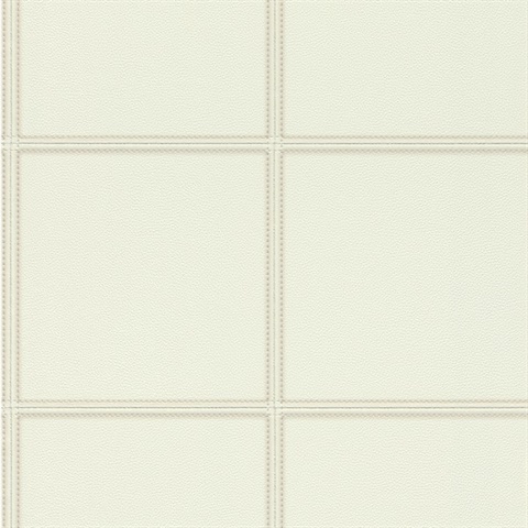 Avenue Cream Faux Leather Textured Wallpaper