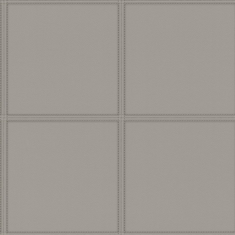 Avenue Grey Faux Leather Textured Wallpaper