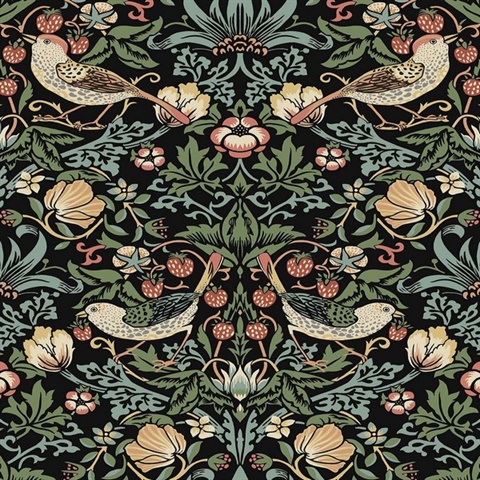 Aves Garden Botanical Ebony Peel and Stick Wallpaper