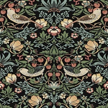 Aves Garden Botanical Ebony Peel and Stick Wallpaper
