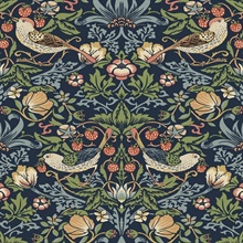 Aves Garden Botanical Midnight Blue Peel and Stick Wallpaper