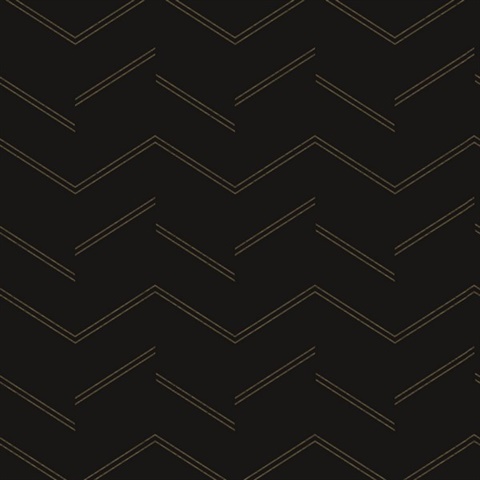Aviator Black Abstract Chevron 54" Commercial Grade Wallpaper