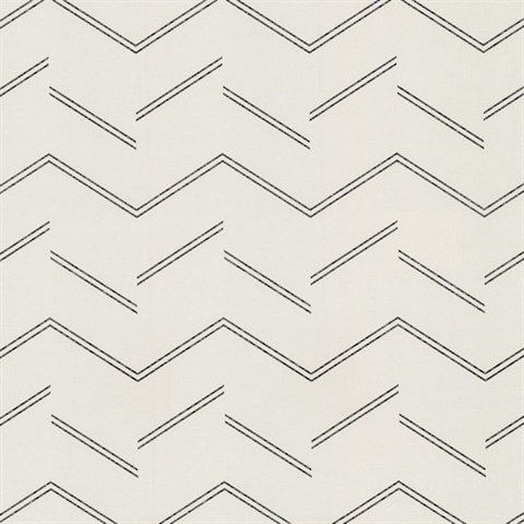 Aviator Ivory Abstract Chevron 54" Commercial Grade Wallpaper