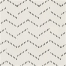 Aviator Ivory Abstract Chevron 54" Commercial Grade Wallpaper