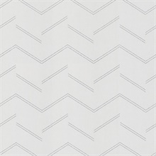 Aviator Silver Abstract Chevron 54" Commercial Grade Wallpaper