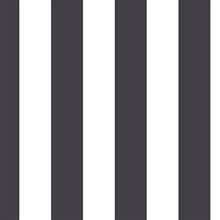 Awning Stripe Black & White Retro Wallpaper