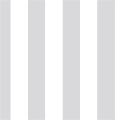 Awning Stripe Grey Retro Wallpaper