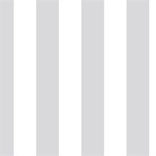 Awning Stripe Grey Retro Wallpaper