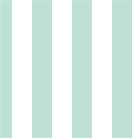 Awning Stripe Mint Green Retro Wallpaper