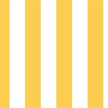 Awning Stripe Yellow Retro Wallpaper