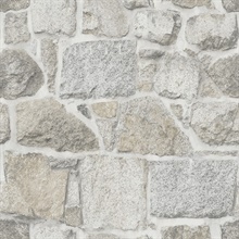 Axelle Light Grey Textured Brick Wallpaper