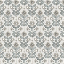Aya White Floral Wallpaper