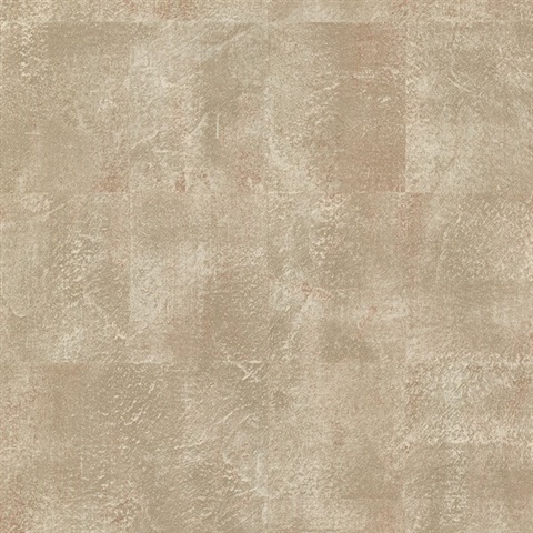 Azoic Copper Textured Brushstroke Squares Wallpaper