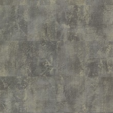 Azoic Dark Grey Textured Brushstroke Squares Wallpaper