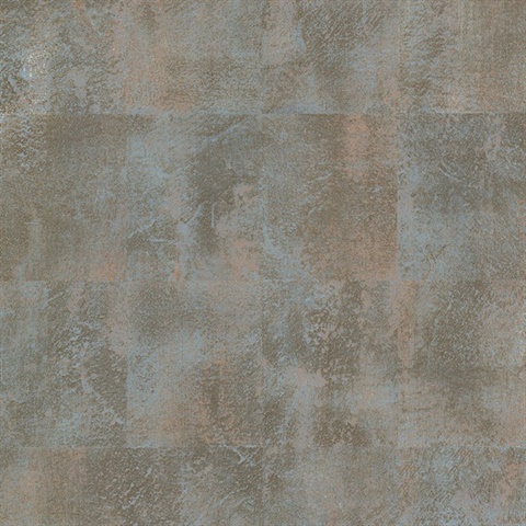 Azoic Teal Textured Brushstroke Squares Wallpaper
